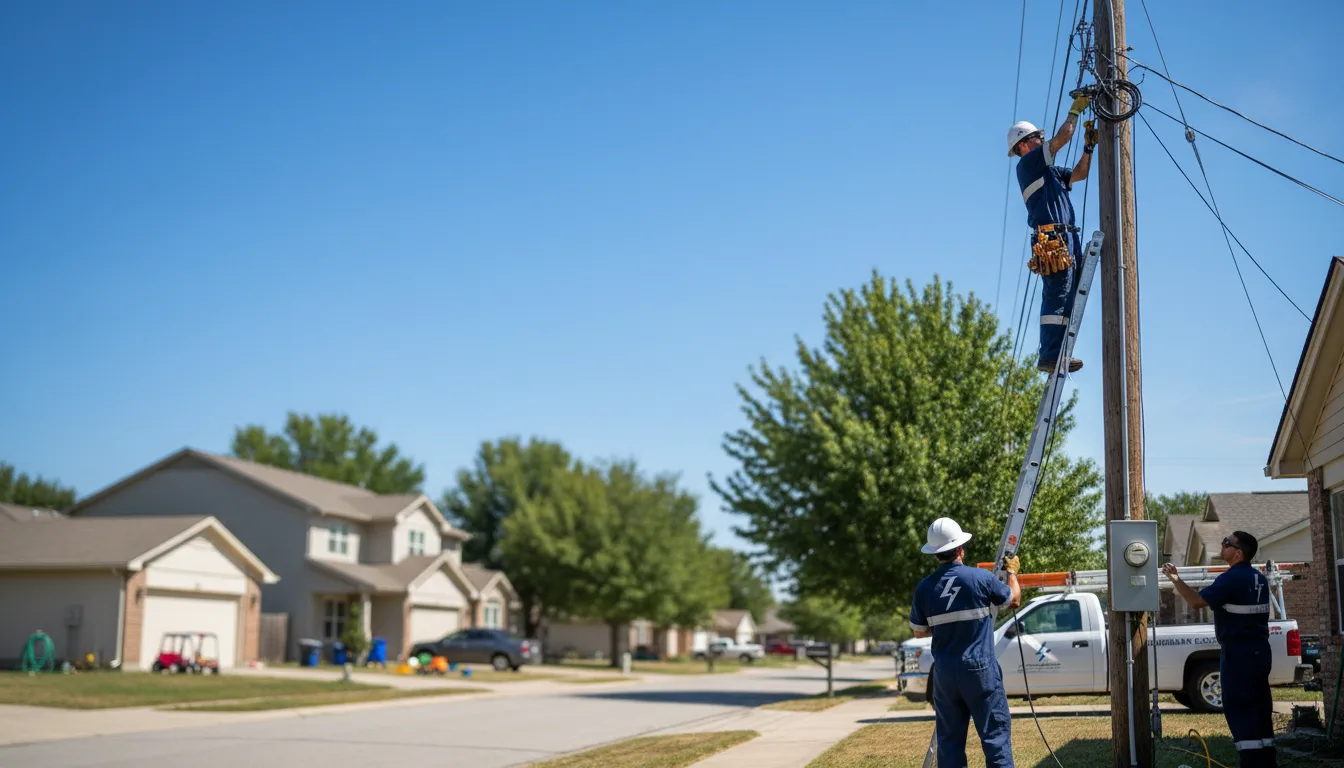 Residential electrician providing installation services in Hockley, TX